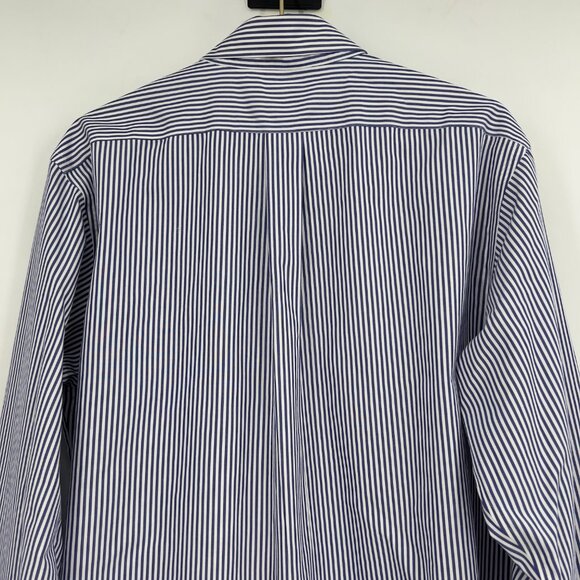 Brooks Brothers Classic Fit Button Down Shirt Blue White Striped Mens 16.5-35 - Picture 5 of 11